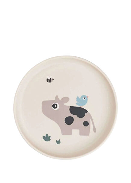 Tiny Farm Beige Kids Plate