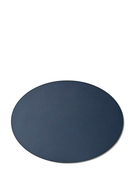 Cobalt Oval Leather Placemat