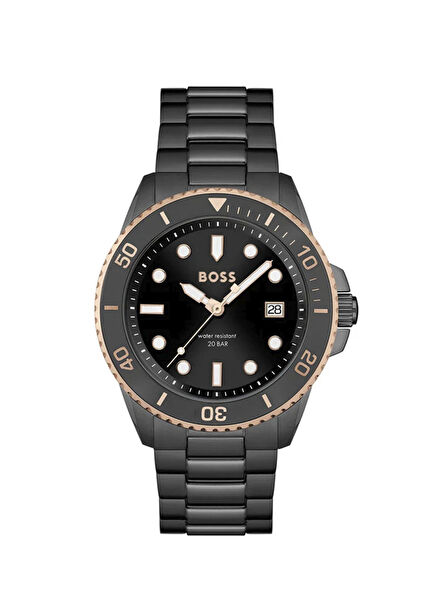 HB1514013 Siyah Çelik Erkek Kol Saati