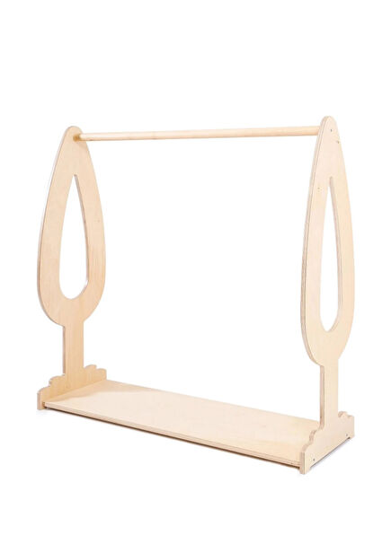 Sevimli Orman Temalı Ahşap Montessori Çocuk Odası Organizer Askılık