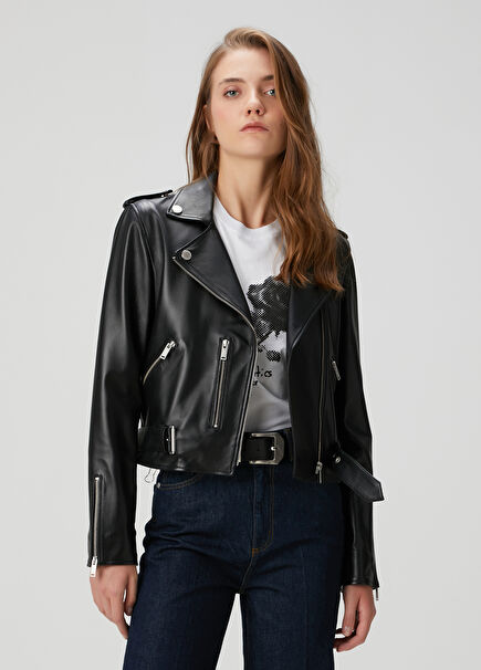 Black Biker Leather Jacket