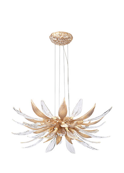 Dandelion Hope Gold Color Bronze Glass Pendant Chandelier