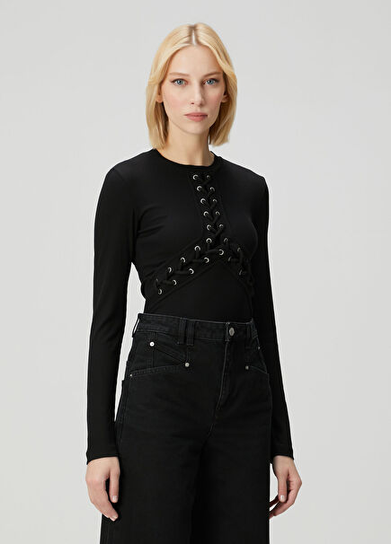Camelia Black Blouse