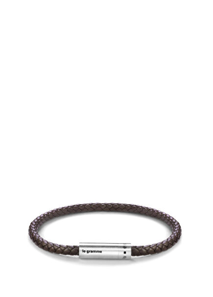 Brown Men's Silver Bracelet