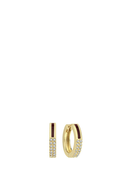 Diamond Enamel Ear Cuff Diamond 14K Gold Women's Earrings