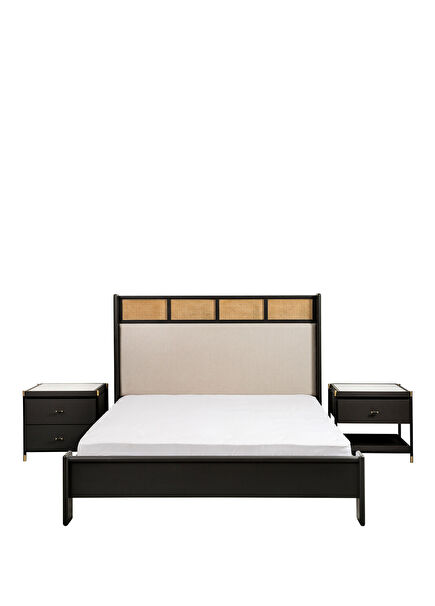 Felipe Küllü Siyah Meşe Tek Kişilik Karyola