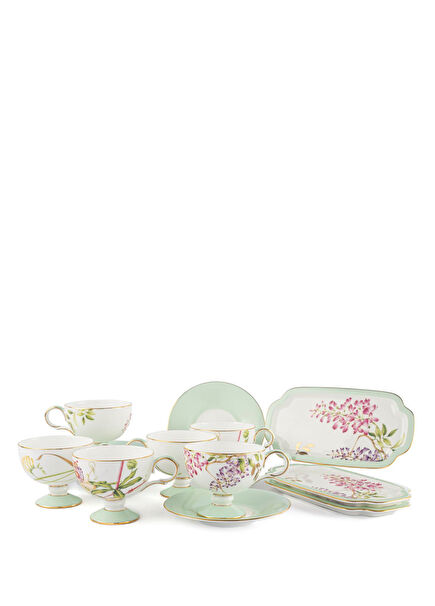 Happily Porselen 15 Parça 6'lı Kahve Fincanı Seti