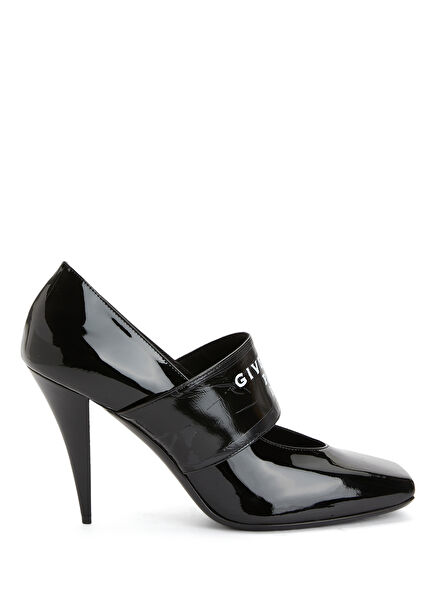 Siyah Deri Topuklu Ayakkabı