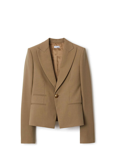 Wool Tailored Beige Women's Jacket