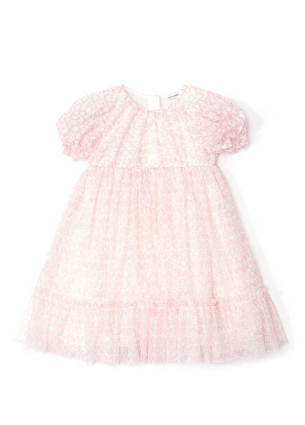 Pink Logo Baby Girl Tulle Dress Set