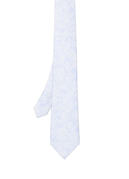 Blue Paisley Linen Tie