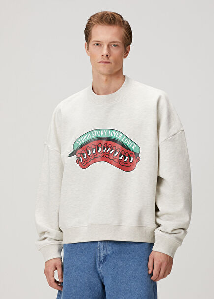 Story Lover Açık Gri Sweatshirt