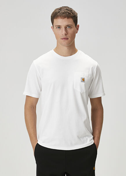 Beyaz Logo Detaylı T-shirt