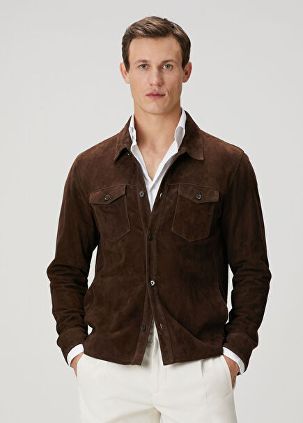 Dex Dark Brown Suede Coat