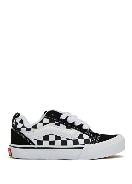 Knu Skool Black White Unisex Kids Leather Sneaker