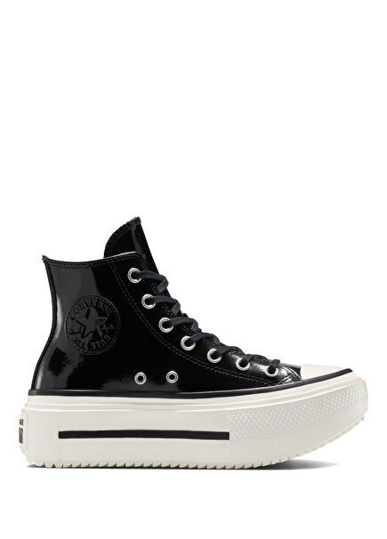 Chuck Taylor All Star Lift Double Stack Platform Siyah Deri Unisex Siyah Sneaker