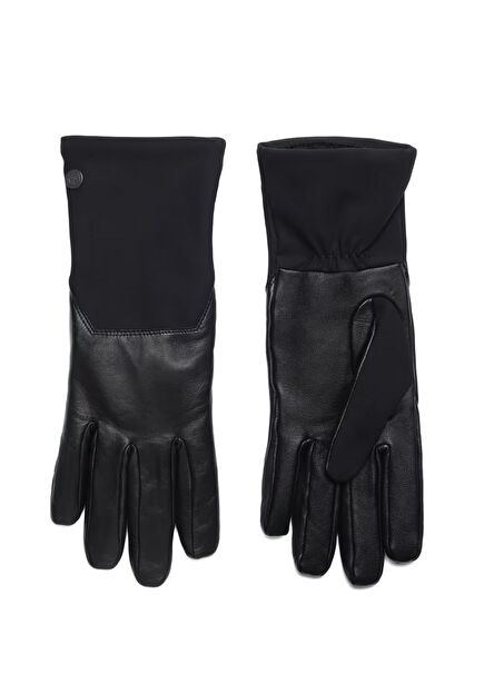 Siyah Kadın Deri Eldiven