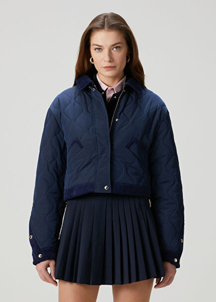 Navy Blue Quilted Jacket
