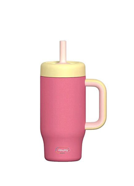 HandleHug Pink Steel Kids Tumbler 550 ml
