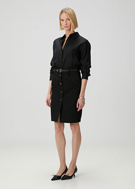 Zaire Black Midi Skirt