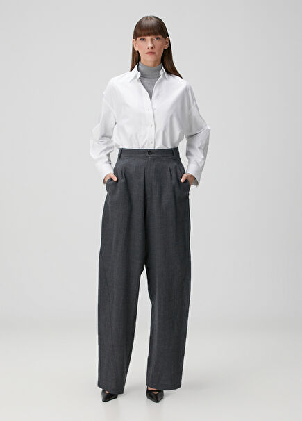 Phebe Grey Wool Trousers