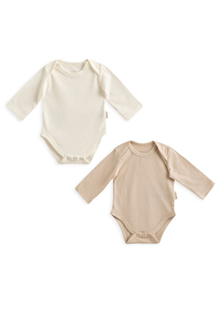 Henri Ekru Bej Yenidoğan 2'li Body Set
