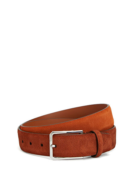 Orange Men's Leather Belt