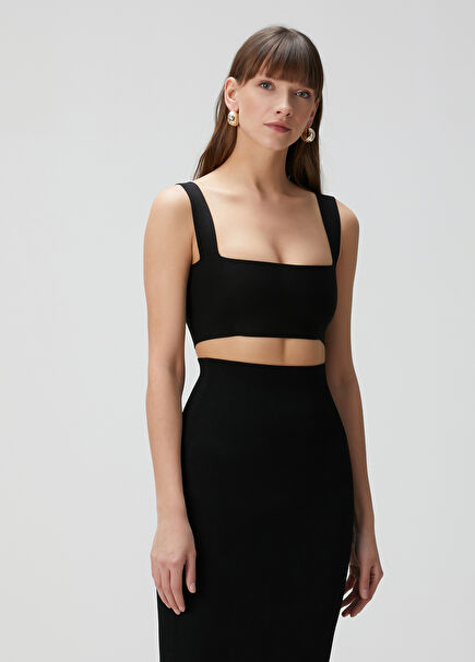 Black Cropped Bustier