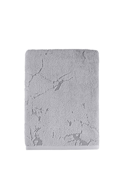 Marble Gri Jakarlı %100 Pamuk Banyo Havlusu 70 x 140 cm