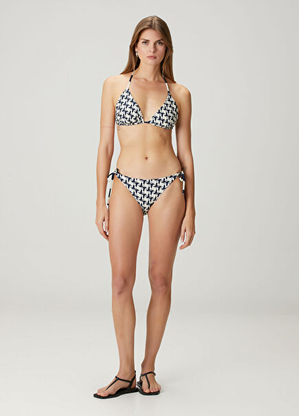 Navy blue white reversible bikini bottoms