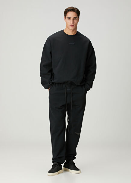 Black Waist Corded Jogger Sweatpants