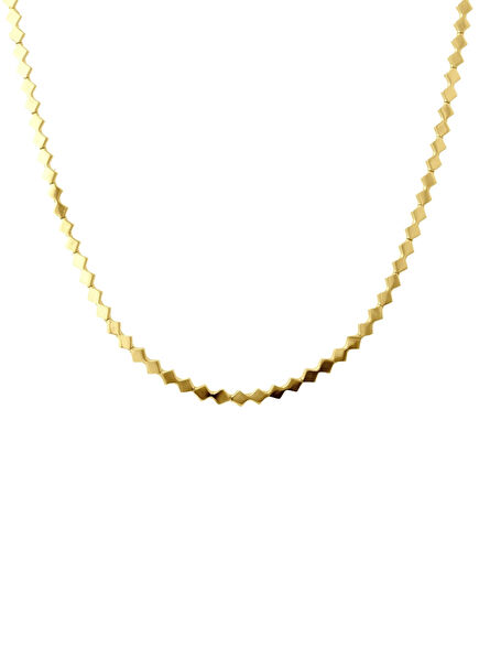 Square Wagon Choker 14K Gold Women's Necklace