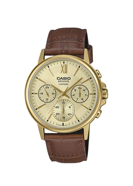 BMS-300GL-5AVDF Brown Leather Men's Wristwatch