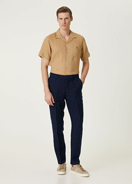 Lacivert Keten Pantolon