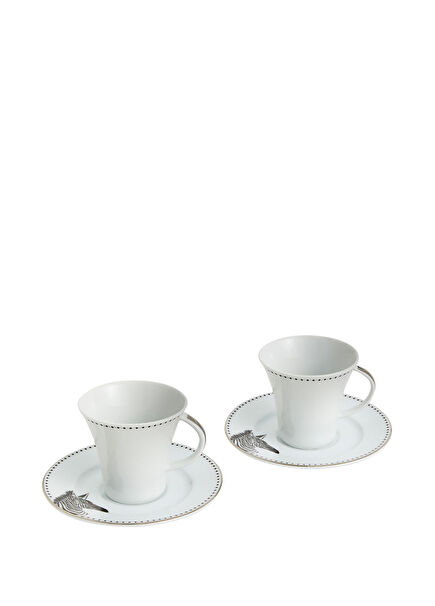 Zebra Collection Porcelain Set of 2 Coffee Cups