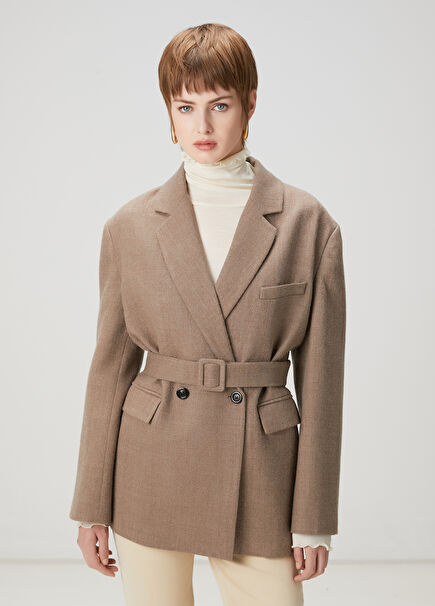 Camel Kruvaze Oversize Yün Blazer