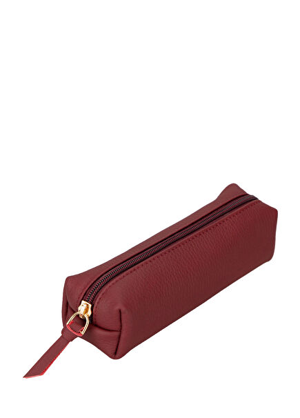 BloomBox Carobwood Kahverengi Deri Makyaj Çantası