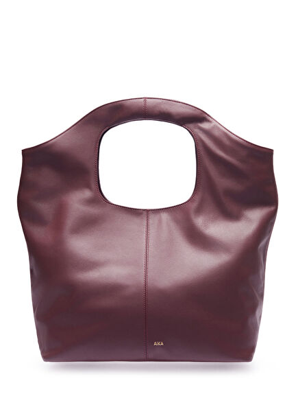 Aura Grande Burgundy Leather Women's Shoulder Bag