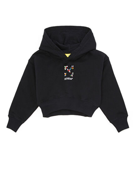 Black Hooded Girls Sweatshirt