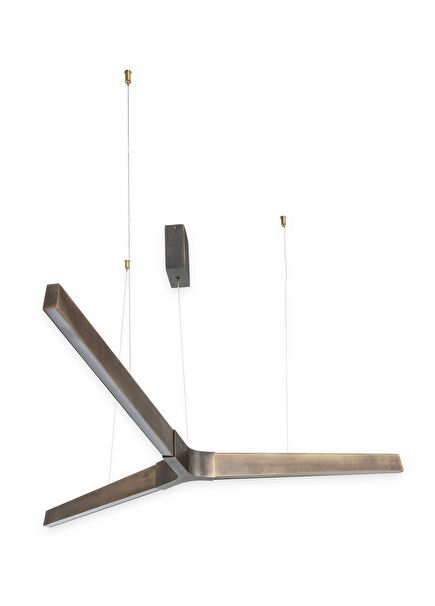 Tugela Dark Tumbled Three Arm Pendant Chandelier