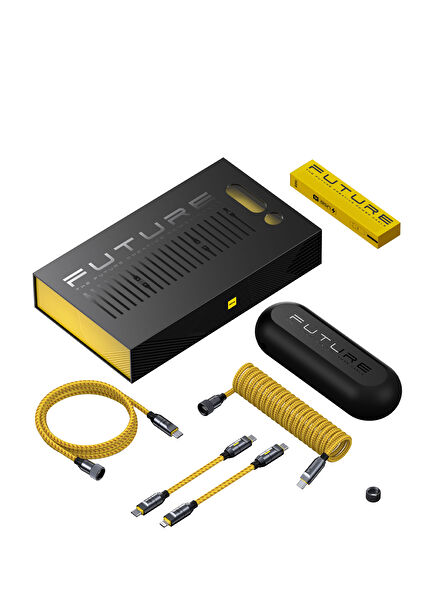 The Future Creative Power USB-C to USB-C Apple Lightning Modüler Uzayabilen 480Mbps 240W PD 3.1 Süper Hızlı Şarj/Data Kablo Seti