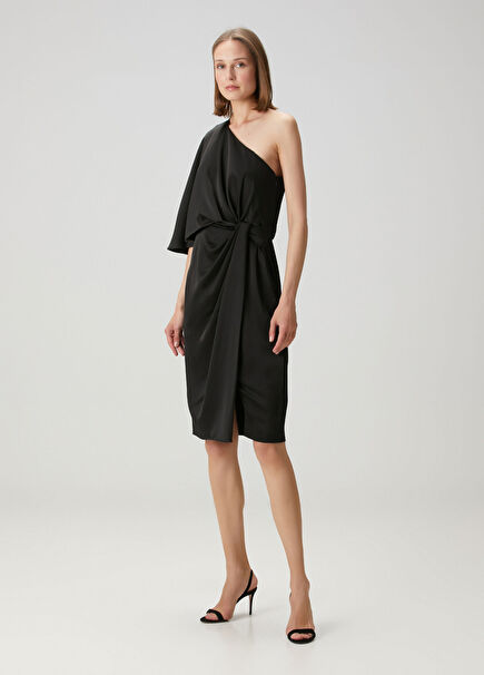 Black Asymmetrical Cocktail Dress