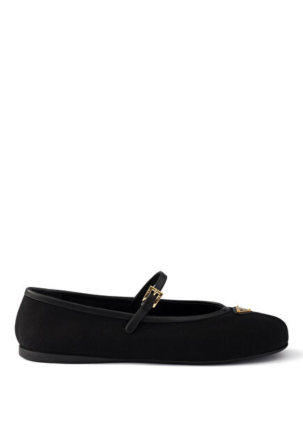 Black Fabric Women's Ballet Flats