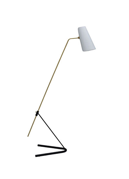 G21 Beyaz Çelik Tripod Lambader