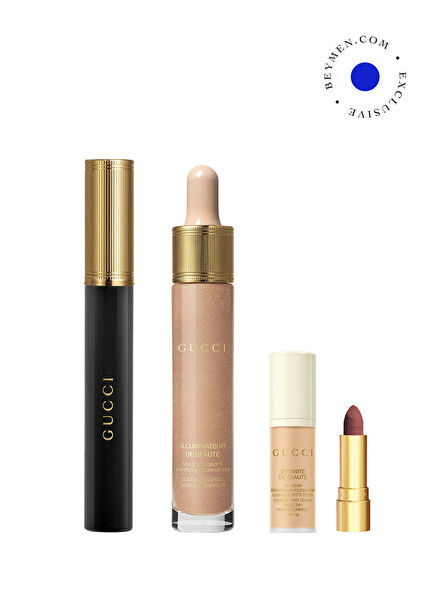 Mascara Le Magnetisme 01 Ever Black + Illuminateur De Beaute + Mini Lipstick & Mini Foundation Makeup Set