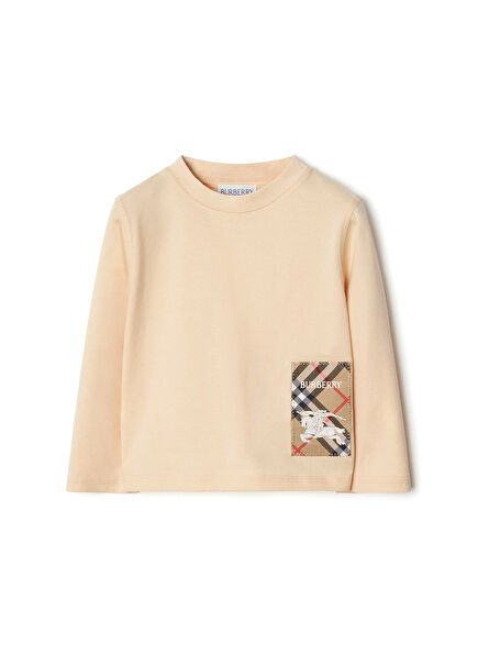 Kooper Label Krem Pamuklu Kısa Kollu Unisex Çocuk T-Shirt