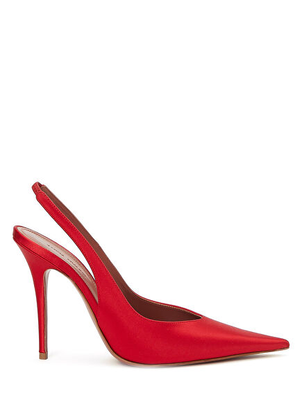 Anok Kırmızı İpek Topuklu Ayakkabı
