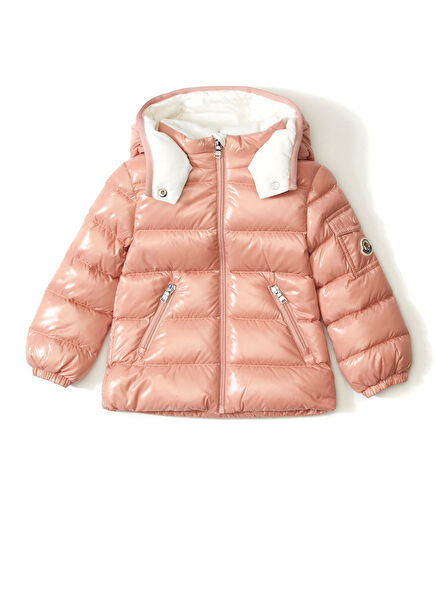Pembe Kapüşonlu Kız Çocuk Puff Ceket