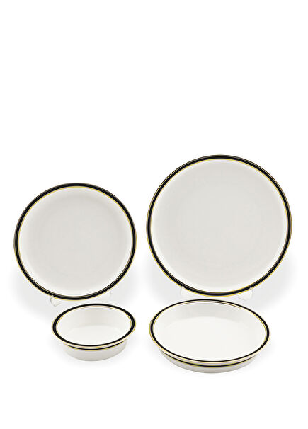 Nero 24-Piece Porcelain Dinner Set