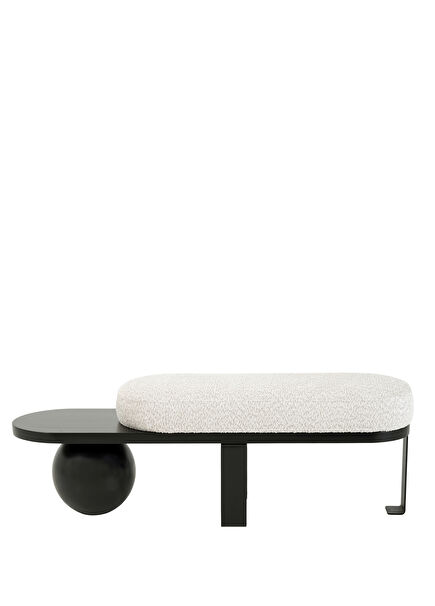 Cilia Beyaz Metal Ahşap Bench